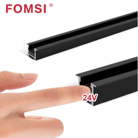 FOMSI Système d'éclairage sur rail LED magnétique antireflet mince de 8mm Éclairage de profil linéaire 8W Plafonnier linéaire sur rail magnétique en aluminium
