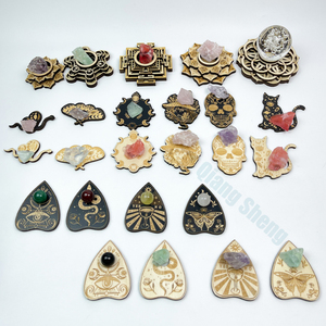 Support sphérique en bois pour cartes de tarot, décoration des phases lunaires, ornement d'autel de sorcellerie, étagère de méditation astrologique - Product Image 6