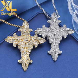 Collier unisexe en acier inoxydable, best-seller, style européen et américain, pendentif croix vintage en zircon, hip-hop, cadeau personnalisé - Product Image 4