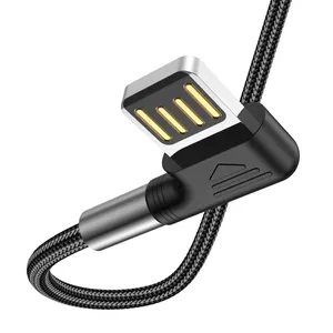 双面弯头USB 3.0 A至C型快速充电数据线定制厂家批发