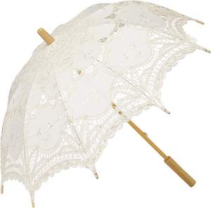 Petit parasol blanc en <span class=keywords><strong>dentelle</strong></span> <span class=keywords><strong>ivoire</strong></span>, parasol de mariée, parasols de mariage, parasol en tissu de mariage, parasol en <span class=keywords><strong>dentelle</strong></span> blanche pour mariée - Product Image 1