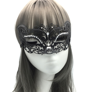 Maschera in Metallo con Strass, Copricapo da Donna a Mezza Faccia con Occhi di Tigre, Accessorio per Cosplay, Mascherata, Halloween e Spettacoli Teatrali - Product Image 4
