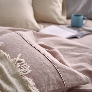 Parure de lit en lin naturel français certifié GOTS 100% lin européen, couleur unie, vente en gros - Product Image 2