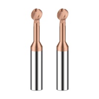Fraise à queue sphérique en carbure de tungstène à bout arrondi (R-Corner) pour centre d'usinage, 2/3 dents, pour acier et aluminium