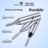 Tiger Shark T001 pisau lurus bermata-dua pisau mesin ukir CNC untuk pertukangan kustom ODM pemotong penggilingan TCT
