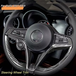 Adesivo MRD per Volante in Carbonio per <span class=keywords><strong>Alfa</strong></span> <span class=keywords><strong>Romeo</strong></span> Giulia Stelvio 2017-2019 Copertura in Fibra di Carbonio Pezzi in Fibra di Carbonio - Product Image 1
