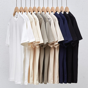 เสื้อยืดคอตตอนแท้ 100% แบบเรียบสำหรับผู้ชาย เสื้อยืดแขนสั้นทรงโอเวอร์ไซส์ เสื้อยืดเปล่าสำหรับพิมพ์ลาย เสื้อยืดแบบยูนิเซ็กซ์ ขายส่ง - Product Image 6