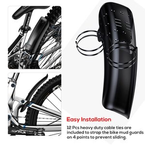 Garde-boue de vélo VTT universel en fibre de carbone avant arrière garde-boue de vélo coque dure garde-boue de roue de pneu de vélo accessoires de cyclisme - Product Image 6
