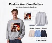 Sweat-shirt en molleton de coton épais pour homme, col rond, avec poignets et ourlet côtelés, uni, vente en gros pour les détaillants