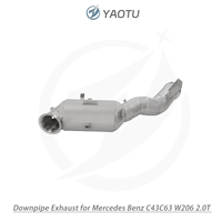 Tuyau d'échappement droit en acier inoxydable 304 avec catalyseur et bouclier thermique pour Mercedes Benz C43 et C63