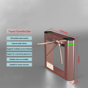 رفيد ثلاثة الأسطوانة الباب الدوار آلية التحكم في الوصول شبه التلقائي صالة الألعاب الرياضية الفولاذ المقاوم للصدأ IP54 - Product Image 2