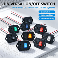 Prise de charge USB-C à montage sur panneau LN-03 avec indicateur LED et interrupteur à bascule, connecteur d'alimentation USB-C 5A SPST