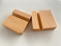 Support en bois massif rustique en noyer noir avec gravure, support écologique pour iPad et téléphone, idéal pour Noël