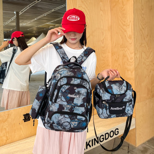 Teenager School Bag Primary Middle High School Students <b>Backpack</b> Lunch Bag Pencil Bag 3 Pieces Set <b>Backpack</b> - Product Image 1