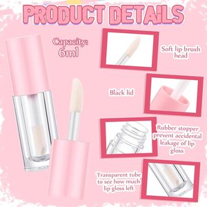 Tube de gloss à lèvres mini personnalisable de 2,5 ml avec bouchon à vis, porte-clés, grand applicateur unique, en plastique, pour mascara, crème pour les yeux, blush - Product Image 3