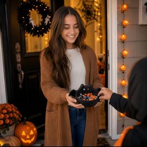 Bol à bonbons d'Halloween en PLA imprimé en 3D, design chauve-souris, récipient de rangement de bureau, pour fête de la Toussaint, collations, noix, clés, écouteurs, décoration d'intérieur - Product Image 4
