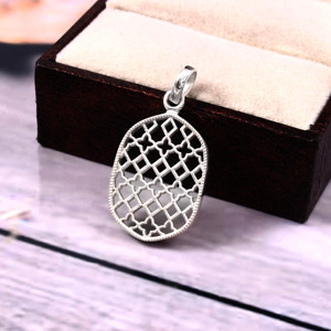 Pendentif Chakra en argent sterling 925 unique, vintage, de créateur, prix de gros d'usine, artisanal, plaqué argent antique, simple - Product Image 4