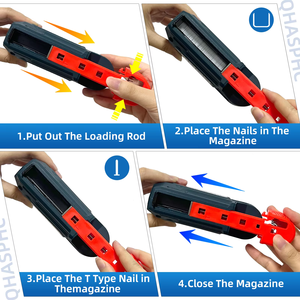 AKX DIY Pistolet à clous électrique industriel sans fil <span class=keywords><strong>2</strong></span> en <span class=keywords><strong>1</strong></span> Pistolet à agrafes alimenté par batterie 3.6V pour rembourrage - Product Image 5