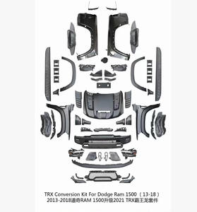 Kit de conversion TRX pour <span class=keywords><strong>Dodge</strong></span> <span class=keywords><strong>Ram</strong></span> <span class=keywords><strong>Sport</strong></span> <span class=keywords><strong>1500</strong></span> 2019-2023Y, kit de carrosserie automobile, accessoires, système de pare-chocs, <span class=keywords><strong>capot</strong></span> - Product Image 2