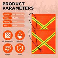Drapeau de signalisation de sécurité orange vif, bande réfléchissante, résistant aux intempéries, drapeau d'avertissement pour bateau, voiture, camion