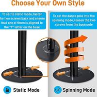 Kit de poteau de danse statique professionnel de 10FT avec extensions poteau de décapant en acier inoxydable pour fitness à domicile