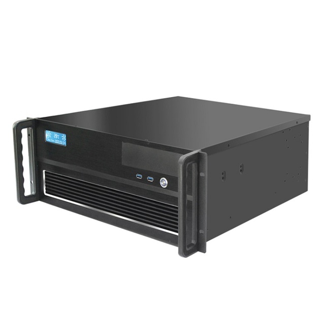 19Inch Industrial Chassis Aluminum Panel LCD Screen 4u EATX ATX Rackmount 450mm Depth Server Case