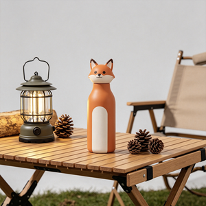 2026 Top Selling Vacuum Insulated Stainless Steel Cute Kids Thermos with Cartoon Lid Silicone Sport Water <strong>Bottle</strong> as Gift - Product Image 4