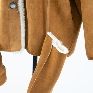 Manteau en daim pour femmes, vente en gros, doux, élégant, vêtements courts, vestes, <span class=keywords><strong>trench</strong></span>-coat en faux daim pour streetwear - Product Image 3