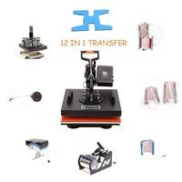 Presse à Chaud Combinée 12-en-1 de 15x15 Pouces avec Kit de Sublimation pour Impression sur T-shirts, Tasses, Casquettes, Assiettes, Stylos – Contrôle Numérique pour Bricolage Professionnel