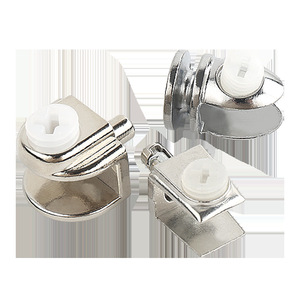 Zu+U Zinc Alloy Glass Clip Square And Semi Circular With Expansion Support For Shelf Tray - Product Image 2