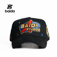 Casquette de baseball sportive personnalisée avec impression sur mesure, motif Dobby et détails en daim de coton NY, faible MOQ
