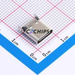 HC-TYPE-<b>C</b>-24P-CP0.8-5A-L8.8-01 USB Connector SMD Connector Type-<b>C</b> USB 3.1 Female <b>Clamp</b> Plate - Product Image 1