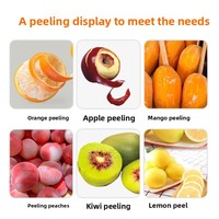 Automatische commerciële sinaasappel-appel-aardappel-cassave schilmachine met dubbele mes multifunctioneel fruit- en groentesnijder