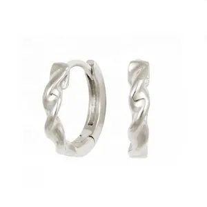 Silver 925 Earring Small Gemnel Helix Small Hoops Twisted Gold 925 Silver Customized Hoop Earrings