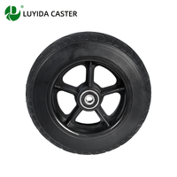 Roue en caoutchouc massif 8 pouces, capacité 140 kg, roue de fauteuil roulant, moyeu en plastique PP, roulement silencieux et fluide, longue durée de vie