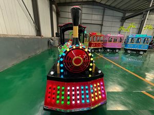 Gia đình mini trackless <span class=keywords><strong>Train</strong></span> đi xe để Bán ổ đĩa Pin điện Du Lịch Thu hút công viên giải trí Trò chơi ở Anh làm bằng thép - Product Image 2