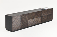 Armoire en chêne de campagne française, style rétro minimaliste, grain de bois massif, armoire latérale à quatre portes, meubles de maison en bois recyclé