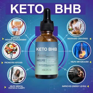 Gouttes liquides Keto BHB 60 ml Supprimer l'appétit Complément alimentaire pour la perte de poids 2000 mg Cétone L-Carnitine Extrait de thé vert à la framboise Gingembre - Product Image 4