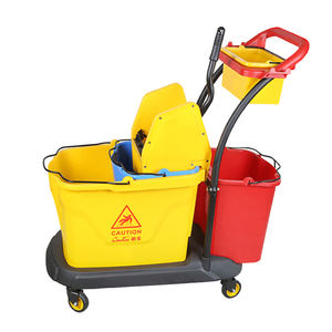 <span class=keywords><strong>Chariot</strong></span> essoreur à serpillères professionnel <span class=keywords><strong>avec</strong></span> double seau en plastique PP, <span class=keywords><strong>chariot</strong></span> <span class=keywords><strong>de</strong></span> nettoyage à pression par le bas <span class=keywords><strong>avec</strong></span> roues, seaux en plastique - Product Image 3