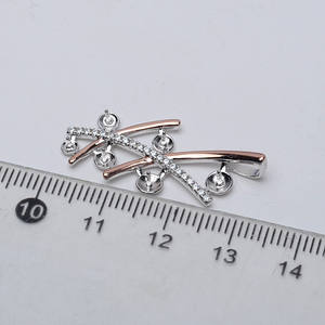 ฐานจี้ทองคำขาว S925 สำหรับใส่ไข่มุก 6 เม็ด สีไข่มุก สำหรับงาน DIY เครื่องประดับผู้หญิง พร้อมจี้ไข่มุก 4-6 เม็ด รุ่น 3287 ฐานเปล่า - Product Image 4