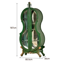 Vitrine de luxe en bois massif en forme de violon, meuble à vin vintage, meuble de salon, vitrine sur mesure