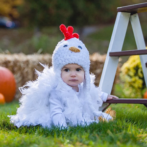 Costume de poulet en peluche pour bébé, ensemble de vêtements d'Halloween à plumes, tenue de fête pour tout-petit avec sac à main poulet - Product Image 2