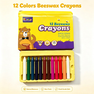 Crayons en cire d'abeille personnalisés avec logo, emballage sur mesure, faible MOQ, qualité alimentaire, ensemble de crayons en cire d'abeille pour enfants, vente en gros directe d'usine chinoise - Product Image 1
