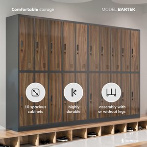 <span class=keywords><strong>Casier</strong></span> en acier à 10 portes, armoire industrielle multi-portes pour <span class=keywords><strong>bureau</strong></span>, atelier, salle de sport, armoire métallique avec pieds - Product Image 6