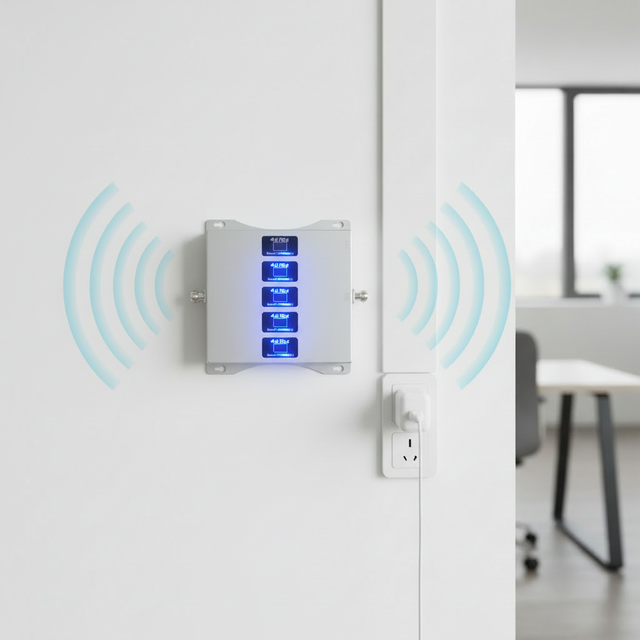 Home Office In-building Five Band 700/900/1800/2100/2600 MHz 2G 3G 4G 5G GSM Mobile Phone Repeater Cell Signal Booster