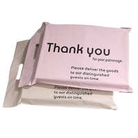 Pochette de courrier personnalisée Logo Ecommerce Sacs de courrier en poly rose Logo personnalisé Merci Enveloppes en poly avec poignée