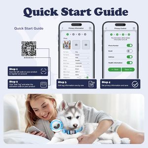 Icitekwan Smart <b>Dog</b> <b>Collar</b> With Qr Code Id Tag Reflective Adjustable Comfort Fit For <b>Small</b> <b>Dogs</b> - Product Image 4