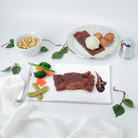 Modèles de nourriture de simulation de steak en PVC hyper-réaliste et écologique - Accessoires de présentation personnalisés, imperméables et résistants à la décoloration, faits à la main pour