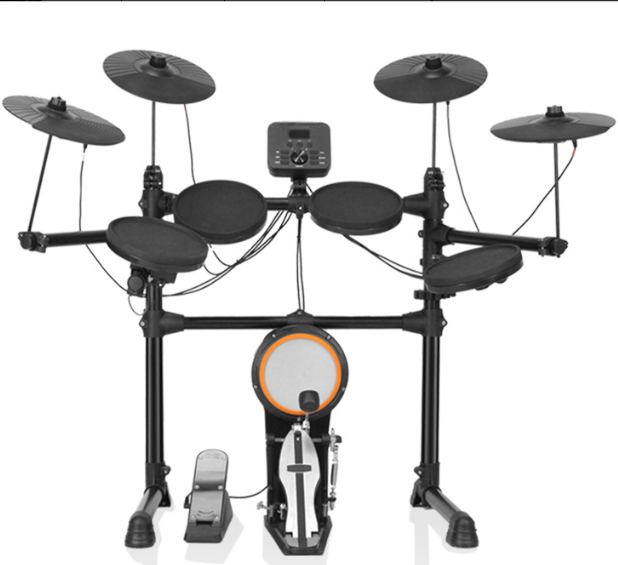 Portable Electronic Drum Set 5 Drums 4 Cymbals Silicone Electric Drum Kit with Mesh Heads for Home Practice & Silent Playing