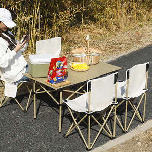 Ensemble table et chaises pliantes portables au design moderne, structure en acier pour pique-nique et camping, mobilier d'extérieur en fer et métal, directement de l'usine, pas cher - Product Image 3